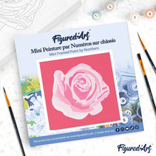 Cargar imagen en el visor de la galería, Mini Pintura por Números 20x20cm con bastidor Corola de Rosa 2