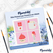 Cargar imagen en el visor de la galería, Mini Pintura por Números 20x20cm con bastidor Delicias