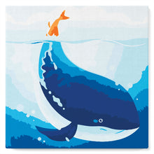 Cargar imagen en el visor de la galería, Mini Pintura por Números 20x20cm con bastidor Ballena azul