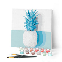Cargar imagen en el visor de la galería, Mini Pintar por Números 20x20cm con bastidor Piña