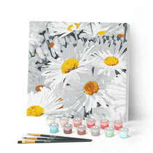 Cargar imagen en el visor de la galería, Mini Pintar por Números 20x20cm con bastidor Margaritas bonitas