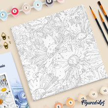 Cargar imagen en el visor de la galería, Mini Pintura por Números 20x20cm con bastidor Margaritas bonitas