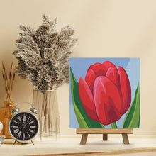Cargar imagen en el visor de la galería, Mini Pintura por Números 20x20cm con bastidor Tulipán rojo