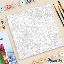 Cargar imagen en el visor de la galería, Mini Pintura por Números 20x20cm con bastidor Entrada floral