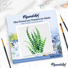 Cargar imagen en el visor de la galería, Mini Pintura por Números 20x20cm con bastidor Planta grasienta