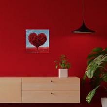Cargar imagen en el visor de la galería, Mini Pintura por Números 20x20cm con bastidor Árbol rojo del corazón