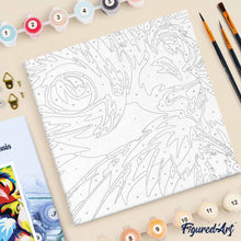 Cargar imagen en el visor de la galería, Mini Pintura por Números 20x20cm con bastidor Pop Art Gato