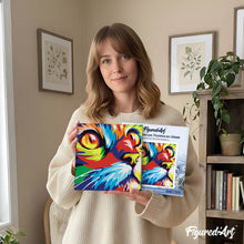 Cargar imagen en el visor de la galería, Mini Pintura por Números 20x20cm con bastidor Pop Art Gato