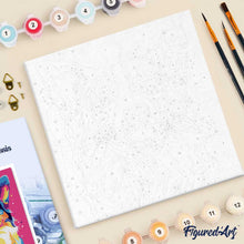 Cargar imagen en el visor de la galería, Mini Pintura por Números 20x20cm con bastidor Arte Pop Abstracto de Perro