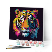 Cargar imagen en el visor de la galería, Mini Pintar por Números 20x20cm con bastidor Arte Pop Abstracto de Tigre