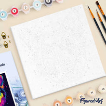 Cargar imagen en el visor de la galería, Mini Pintura por Números 20x20cm con bastidor Arte Pop Abstracto de Perro Neón