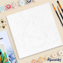 Cargar imagen en el visor de la galería, Mini Pintura por Números 20x20cm con bastidor Carpincho Tropical