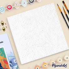 Cargar imagen en el visor de la galería, Mini Pintura por Números 20x20cm con bastidor Loro Tropical