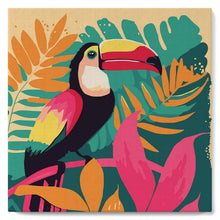Cargar imagen en el visor de la galería, Mini Pintura por Números 20x20cm con bastidor Tucán Tropical