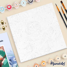 Cargar imagen en el visor de la galería, Mini Pintura por Números 20x20cm con bastidor Perezoso Tropical