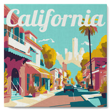 Cargar imagen en el visor de la galería, Mini Pintura por Números 20x20cm con bastidor Póster de Viaje Calle California