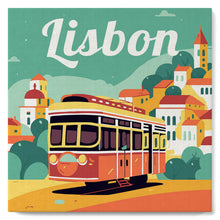 Cargar imagen en el visor de la galería, Mini Pintura por Números 20x20cm con bastidor Póster de Viaje Lisboa