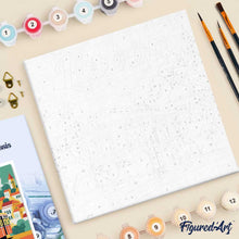 Cargar imagen en el visor de la galería, Mini Pintura por Números 20x20cm con bastidor Póster de Viaje Lisboa