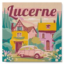 Cargar imagen en el visor de la galería, Mini Pintura por Números 20x20cm con bastidor Póster de Viaje Lucerna