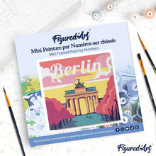 Cargar imagen en el visor de la galería, Mini Pintura por Números 20x20cm con bastidor Póster de Viaje Berlín