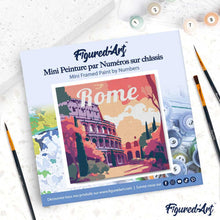 Cargar imagen en el visor de la galería, Mini Pintura por Números 20x20cm con bastidor Póster de Viaje Roma