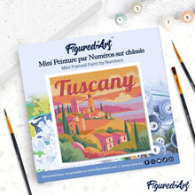 Cargar imagen en el visor de la galería, Mini Pintura por Números 20x20cm con bastidor Póster de Viaje Toscana Primavera
