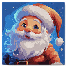 Cargar imagen en el visor de la galería, Mini Pintar por Números 20x20cm con bastidor - Santa Sonriente