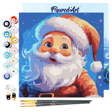 Cargar imagen en el visor de la galería, Mini Pintura por Números 20x20cm con bastidor - Santa Sonriente