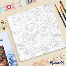 Cargar imagen en el visor de la galería, Mini Pintura por Números 20x20cm con bastidor - Muñeco de Nieve Feliz en la Habitación