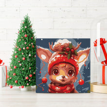 Cargar imagen en el visor de la galería, Mini Pintura por Números 20x20cm con bastidor - Adorable reno fantástico