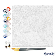 Cargar imagen en el visor de la galería, Mini Pintura por Números 20x20cm con bastidor - Adorable oso leyendo