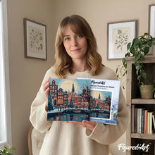 Cargar imagen en el visor de la galería, Mini Pintura por Números 20x20cm con bastidor Navidad en Ámsterdam