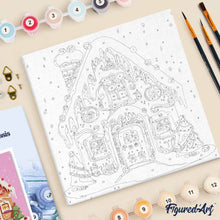 Cargar imagen en el visor de la galería, Mini Pintura por Números 20x20cm con bastidor Casa de Jengibre