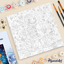 Cargar imagen en el visor de la galería, Mini Pintura por Números 20x20cm con bastidor - Hombre de pan de jengibre