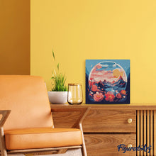 Cargar imagen en el visor de la galería, Mini Pintura por Números 20x20cm con bastidor - Montañas en la bola de cristal
