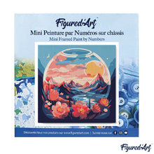 Cargar imagen en el visor de la galería, Mini Pintura por Números 20x20cm con bastidor - Montañas en la bola de cristal