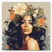 Cargar imagen en el visor de la galería, Mini Pintura por Números 20x20cm con bastidor - Reina de belleza floral