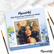 Cargar imagen en el visor de la galería, Mini Pintura por Números 20x20cm con bastidor - Reina de belleza floral