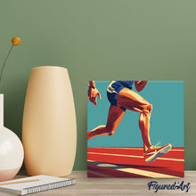 Cargar imagen en el visor de la galería, Mini Pintura por Números 20x20cm con bastidor - Póster Deportivo de Atletismo