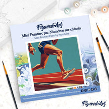 Cargar imagen en el visor de la galería, Mini Pintura por Números 20x20cm con bastidor - Póster Deportivo de Atletismo