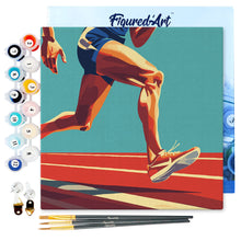 Cargar imagen en el visor de la galería, Mini Pintura por Números 20x20cm con bastidor - Póster Deportivo de Atletismo
