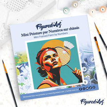 Cargar imagen en el visor de la galería, Mini Pintura por Números 20x20cm con bastidor - Póster Deportivo de Bádminton