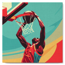 Cargar imagen en el visor de la galería, Mini Pintura por Números 20x20cm con bastidor - Póster Deportivo de Baloncesto