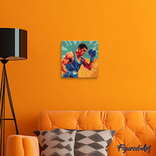 Cargar imagen en el visor de la galería, Mini Pintura por Números 20x20cm con bastidor - Póster Deportivo de Boxeo