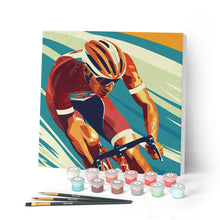 Cargar imagen en el visor de la galería, Mini Pintar por Números 20x20cm con bastidor - Póster Deportivo de Ciclismo