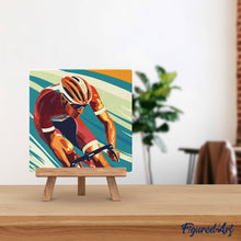 Cargar imagen en el visor de la galería, Mini Pintura por Números 20x20cm con bastidor - Póster Deportivo de Ciclismo