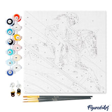 Cargar imagen en el visor de la galería, Mini Pintura por Números 20x20cm con bastidor - Póster Deportivo de Equitación