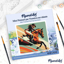 Cargar imagen en el visor de la galería, Mini Pintura por Números 20x20cm con bastidor - Póster Deportivo de Equitación