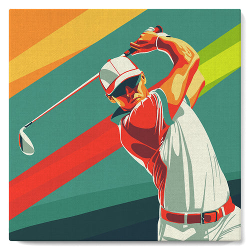 Mini Pintar por Números 20x20cm con bastidor - Póster Deportivo de Golf