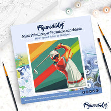 Cargar imagen en el visor de la galería, Mini Pintura por Números 20x20cm con bastidor - Póster Deportivo de Golf